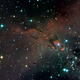 An optical and ultraviolet composite image of the Pillars of Creation imaged by SuperBIT.
